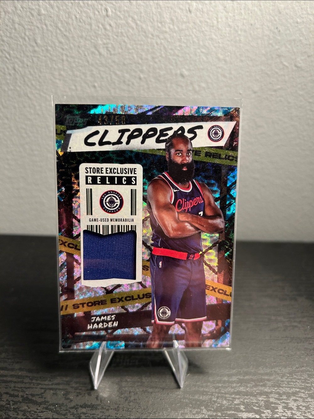 James Harden LA Clippers Store Exclusive Relic Card with Blue Jersey Swatch43/50